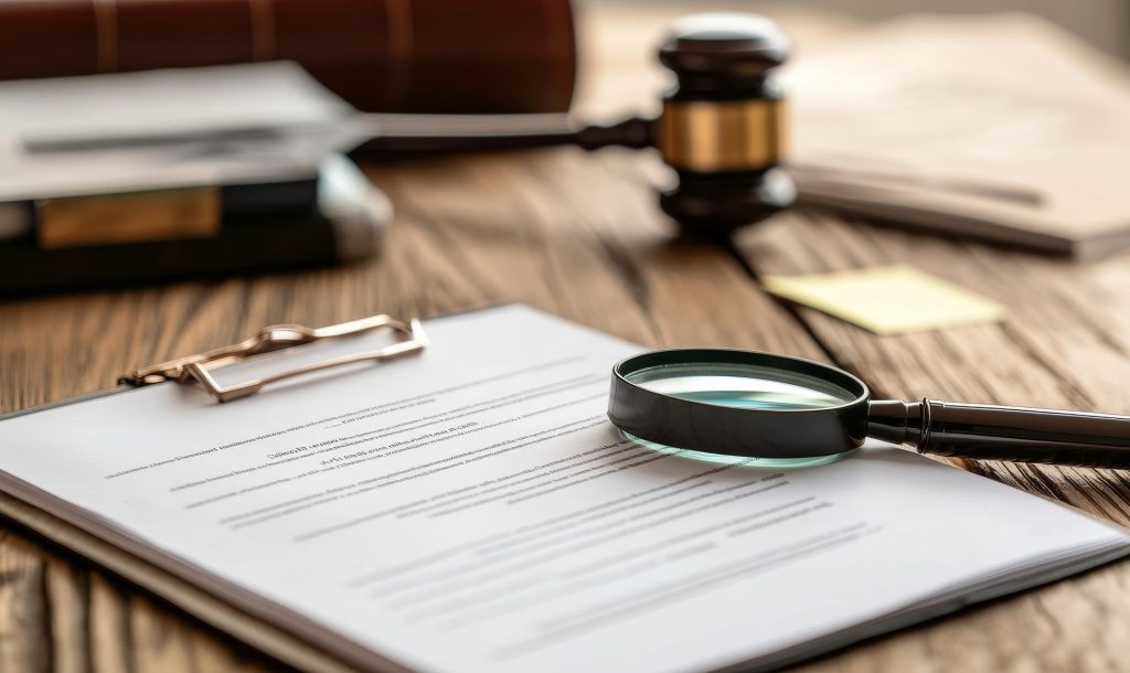 Professional legal documents showing proper lawsuit outcome documentation methods for search engine visibility and reputation management