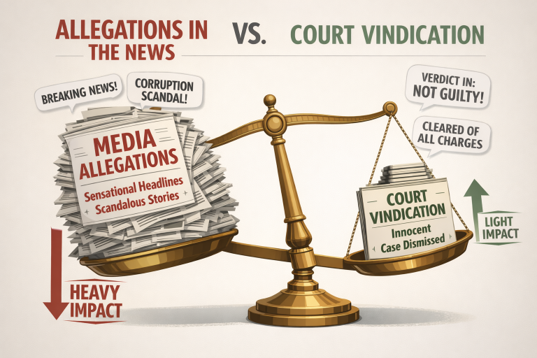 Allegations still outweigh a court vindication in search engines